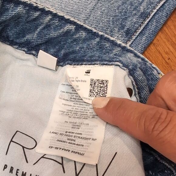 G-Star LANC 3D HIGH STRAIGHT Raw Hem Light Aged Restored 86 Crop Jeans W29 L28 - Picture 12 of 15